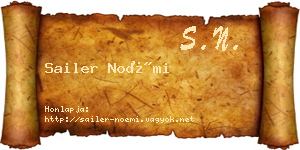 Sailer Noémi névjegykártya