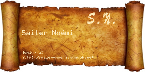 Sailer Noémi névjegykártya